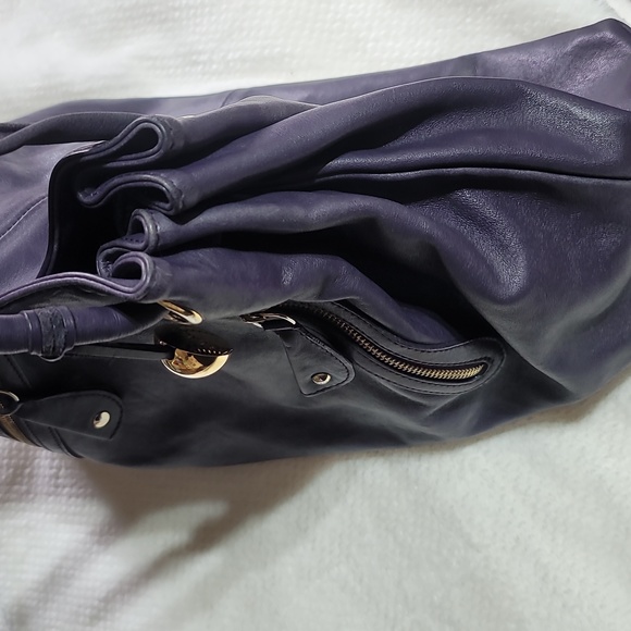 AUTHENTIC FURLA PURPLE LEATHER SHOULDER BAG GUC - Picture 14 of 17